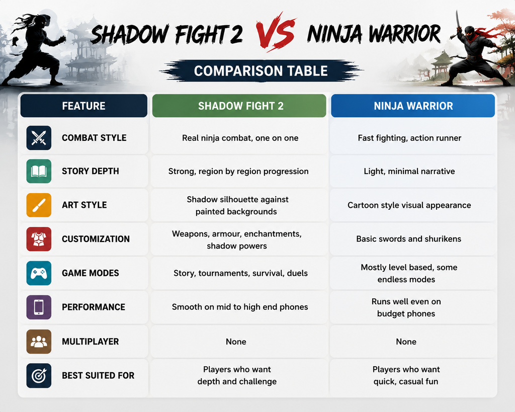 shadow-fight-2-vs-ninja-warrior-comparison-table-